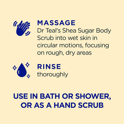 Dr Teal's Shea Sugar Sleep Scrub, with Melatonin, Lavender, & Essential Oils, 19oz (Pack of 3)