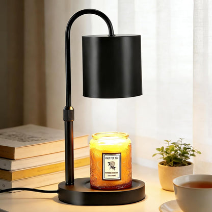 Dreamholder Electric Candle Warmer Lamp with Timer, Dimmable Candle Lamp with Adjustable Height, Wax Melter for Jar Candles Wood Base Floral Home Decor Gifts for Women Mom, Silver Glass