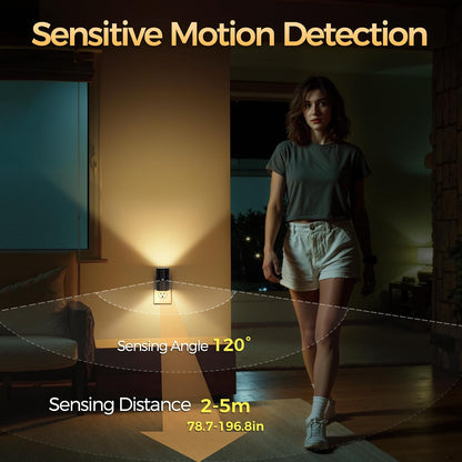 Briignite Night Lights Plug into Wall, Modern LED Night Light Plug in, Dusk to Dawn Sensor,Amber Night Light 0-100LM Adjustable Brightness, Dimmable NightLight for Hallway, Bedroom, Stairway, 2 Pack
