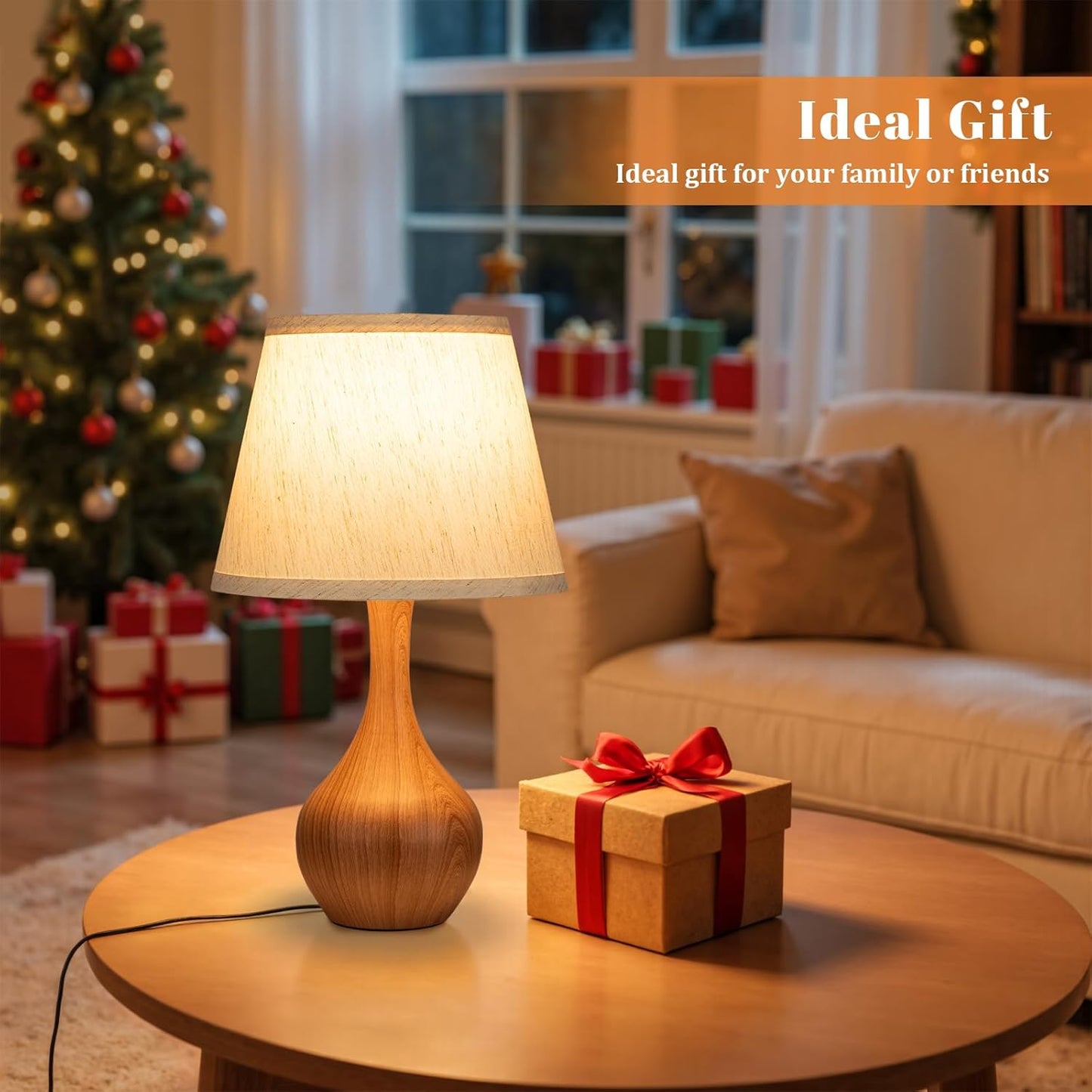 Seealle 16.1" Touch Table Lamps for Nightstand, 3-Way Dimmable Small Bedroom Lamps for Night Stands, Black Bedside Lamps for Living Room, Kids Room, End Table