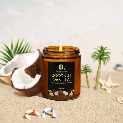 Scented Candles Set, 4 Pack Soy Candles for Home Scented, Candle Gifts for Women Men, 28oz 200 Hours Burn, Scents of Pineapple Cocktail/Coconut Vanilla/Pink Sands/Bahamian Breeze
