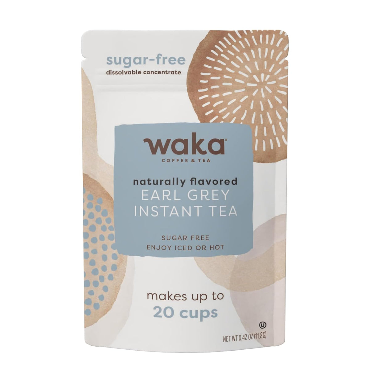 Waka Instant Earl Grey Black Tea for London Fog, 0.45 oz Travel Pack