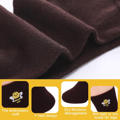Eurzom 10 Pairs Socks Womens Crew Elastic Ankle Length Cotton Socks Aesthetic Cute Lightweight Low Cut Gifts for Women - Colors A