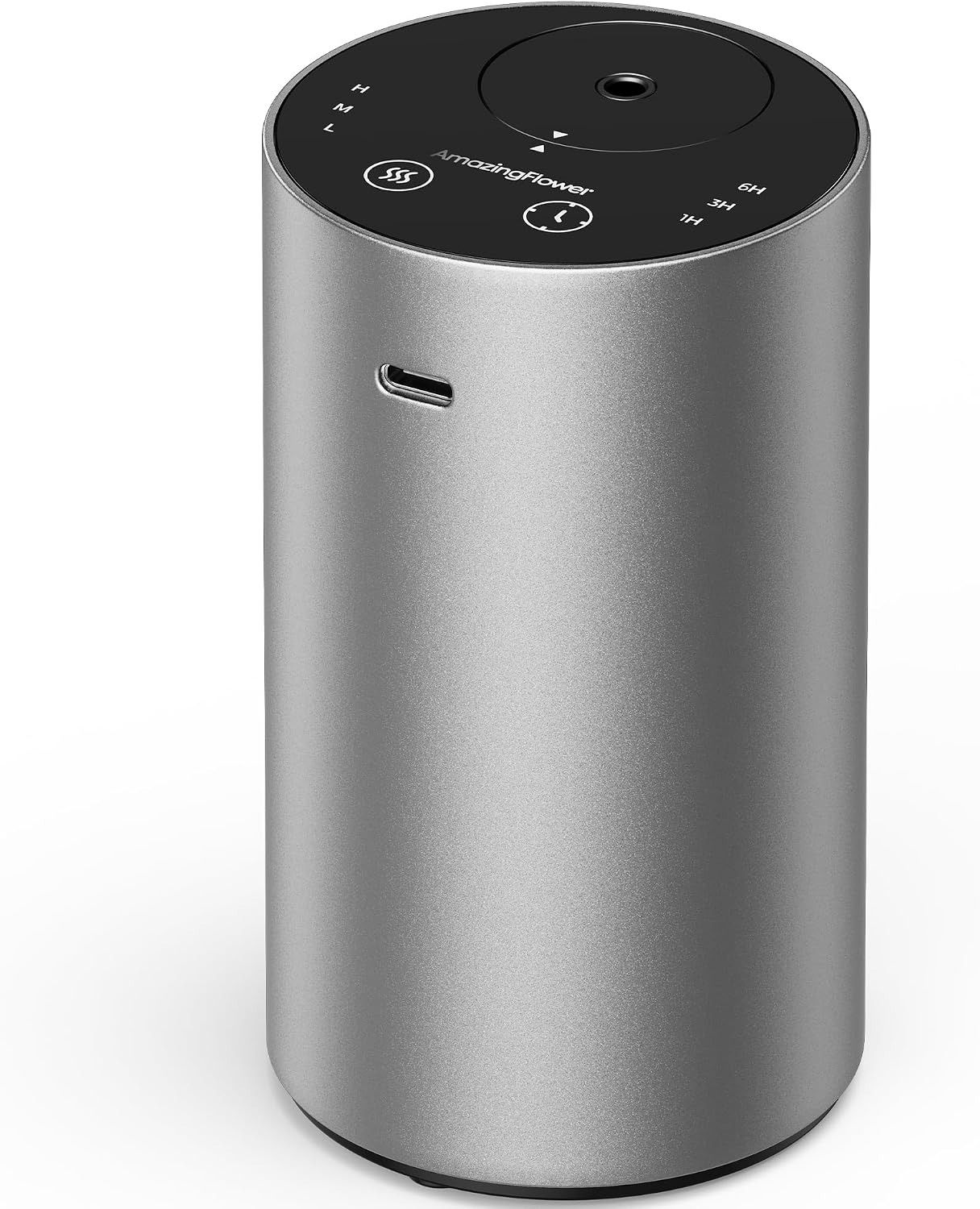Waterless Essential Oil Diffuser, Rechargeable Scent Diffusers with 3 Mist Levels & Timers, Portable Aromatherapy Diffuser for Home Car Room Studio Office, Black Metal