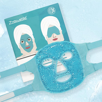 ZNÖCUETÖD Cold Face Eye Mask Ice Pack Reduce Facial Puff, Dark Circles, Hot Cold Compress Pack, Face SPA Gift for Woman Sleeping, Pressure, Headaches, Skin Care, Post Laser Cosmetic Care, Reversible