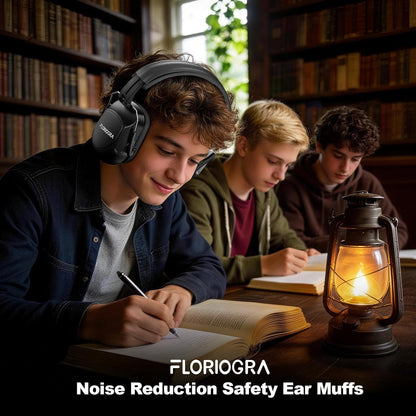 Floriogra Noise Reduction Ear Muffs, NRR 34dB Ear Protection, Hearing Protection Noise Cancelling Headphones for Adults Kids Autism, Shooting Ear Protection for Gun Range, Mowing, Construction