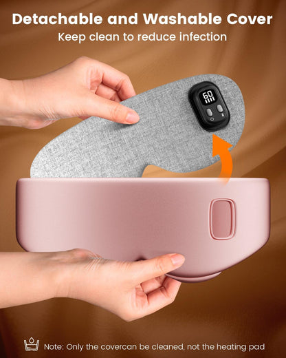 Cordless Heated Eye Mask, 4 Temp Timed Shutdown for Dry Eyes & Sleep Relief