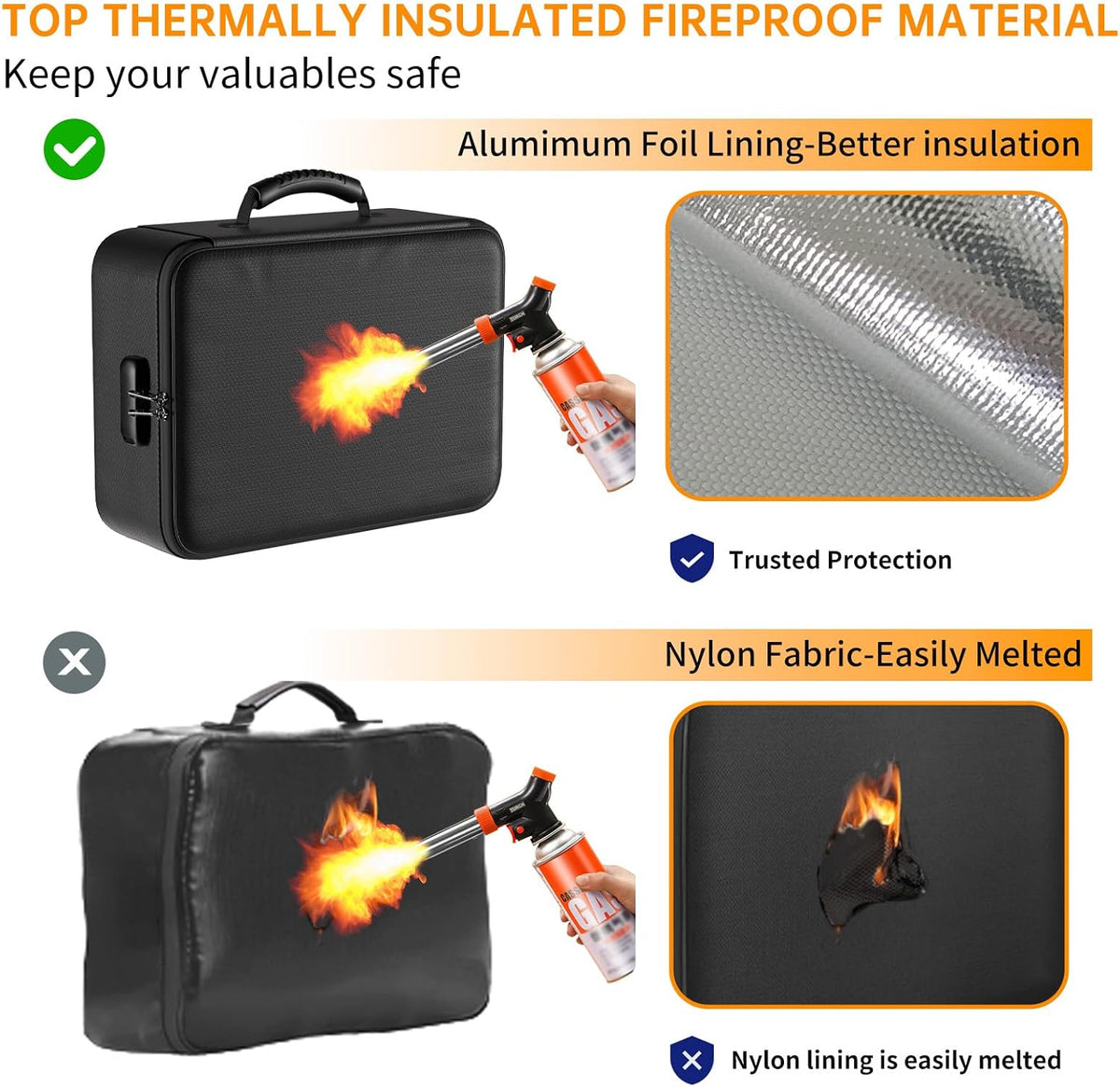 DocSafe 5200°F Fireproof Document Organizer Box with Lock, Heat Insulated