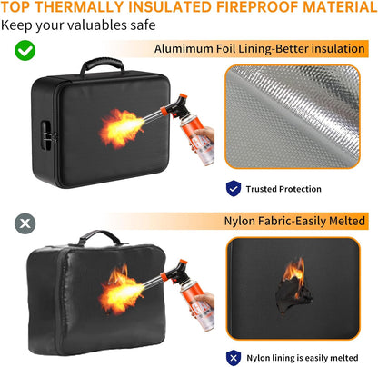 DocSafe 5200°F Fireproof Document Organizer Box with Lock, Heat Insulated