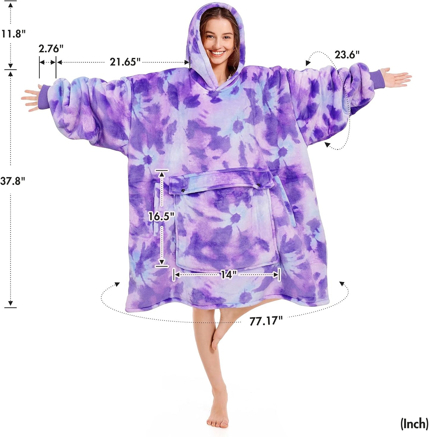 Narecte Cozy Oversized Blanket Hoodie Wearable Blanket Adults Soft Hooded Blanket Hoodie Birthday Gifts for Women Christmas - Colors A