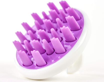 Zyllion Hair Shampoo Brush and Scalp Massager Care for Dandruff Removal, Scrubber, Hair Growth and Exfoliator with Flat and Pointed Soft Silicone Bristles for Women and Men - Green (ZMA-12-GR)