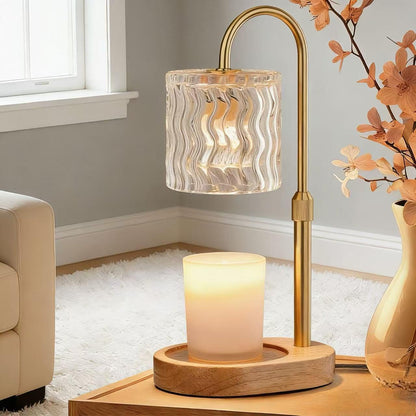 Candle Warmer Lamp Electric Timer: Dimmable Candles Warming Lamps - Height Adjustable Burner Jar - No Flame Scented Melts Wax - All Candle Jars Home Decor Table Light