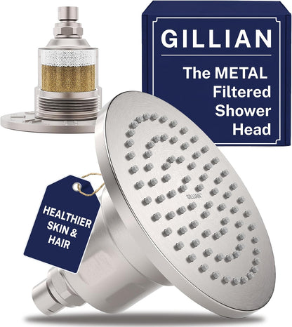 Gillian Metal Filtered Shower Head High Pressure, KDF-55 Removes Chlorine