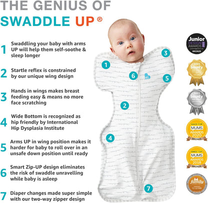 Love to Dream Swaddle UP, Baby Sleep Sack, Self-Soothing Swaddles for Newborns, Get Longer Sleep, Secure Fit Helps Calm Startle Reflex, New Born Essentials for Baby, 1.0 TOG, 13-19 lbs, Deep Olive