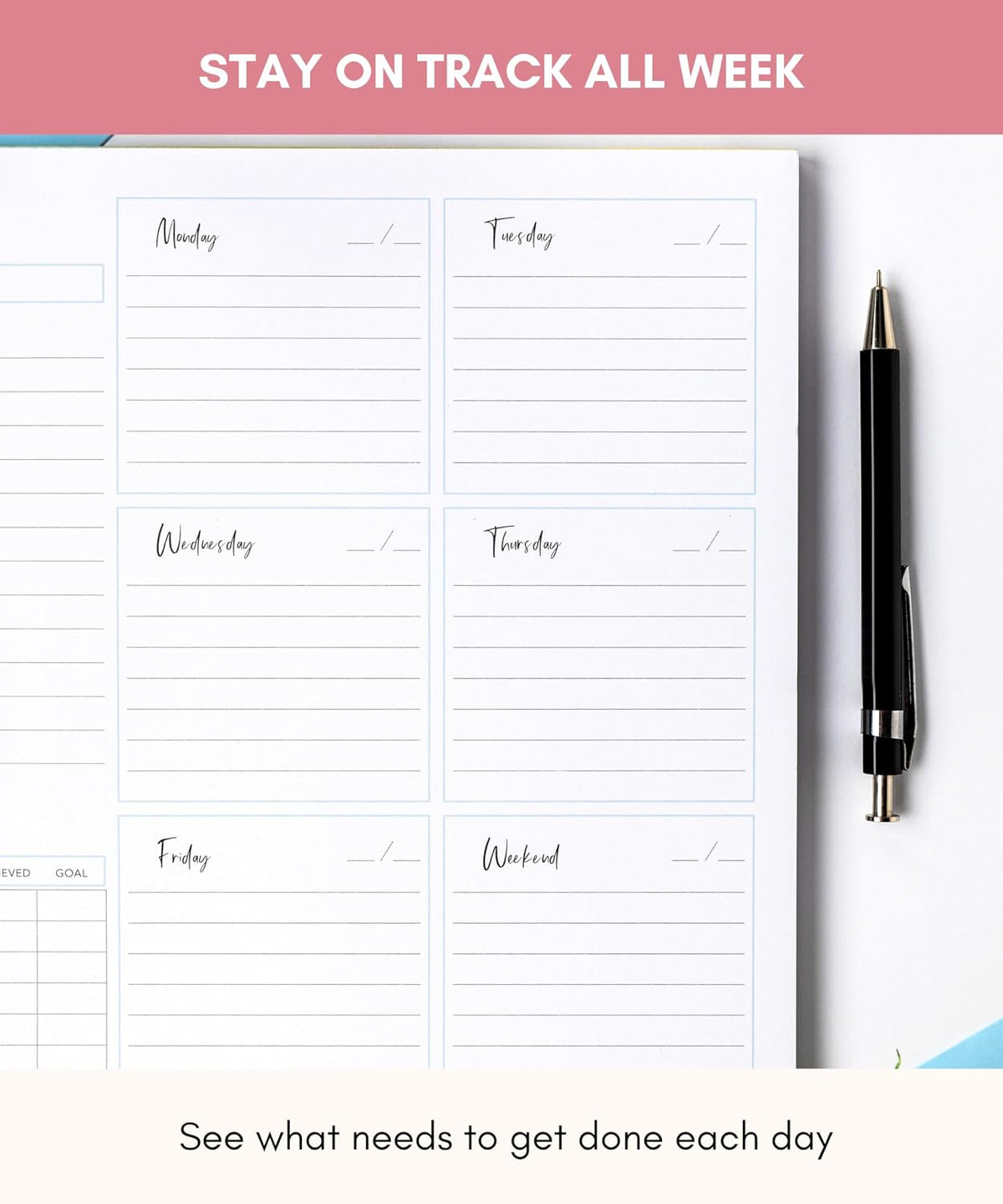 Lamare Weekly Planner Notepad – Premium Undated Weekly To Do List Notepad