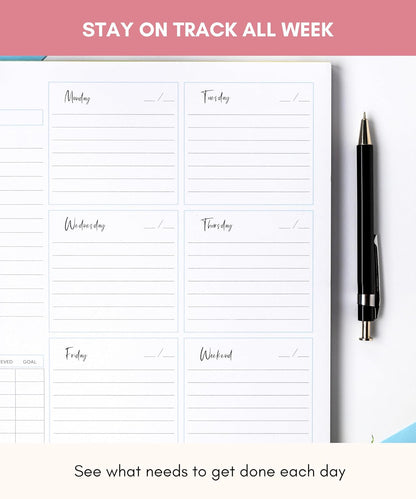 Lamare Weekly Planner Notepad – Premium Undated Weekly To Do List Notepad