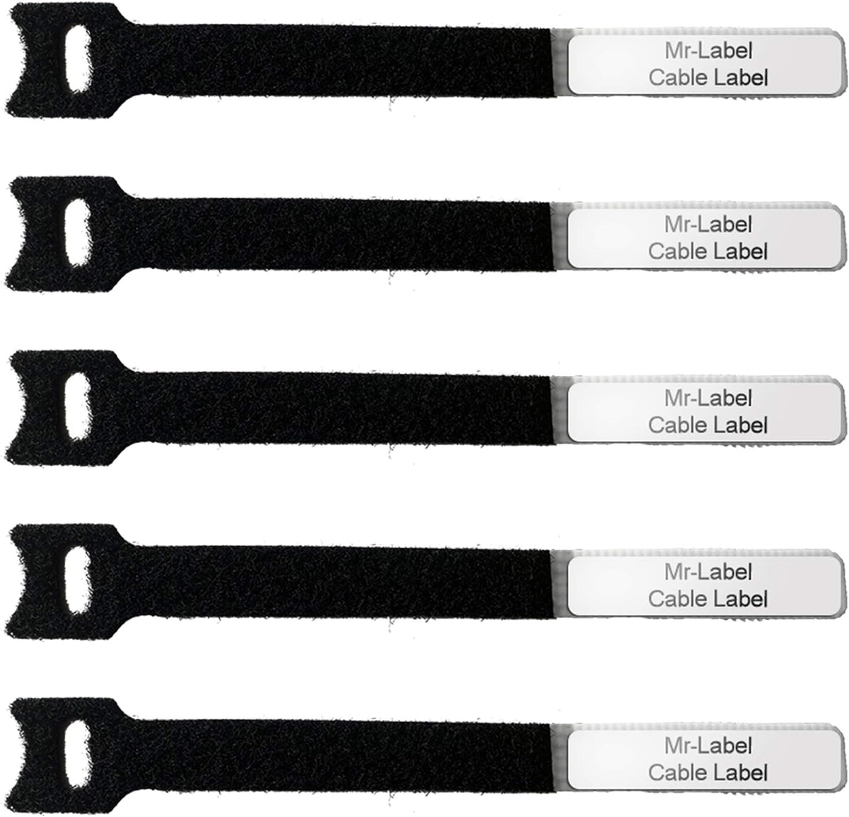 Mr-Label Unique Writable Cable Ties - Reusable Fastening Cable Straps - Identify Quickly Cable Labels - for Cord Management (Fastener)