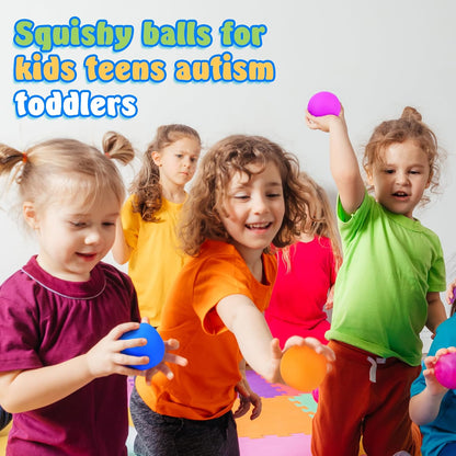 Squishy Stress Balls for Kids Adults: 18 Pack Fidget Toy Bulk for Prize