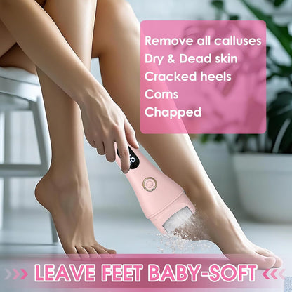 Electric Foot File Callus Remover for Feet - 6pcs Larger Grinding Head&3Speed, Pedicure Kit Foot Scrubber Deadskin Callus Remover, Foot Care Kit Pedicure Tools for Dead Skin Callus Hardskin Dry Cracks