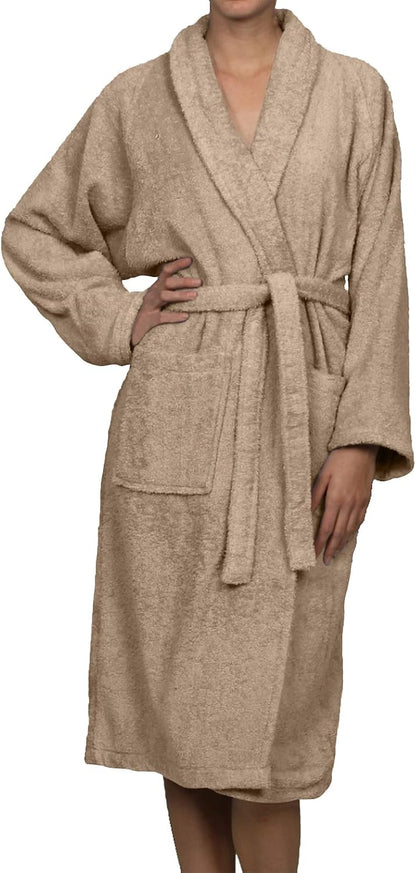 Cotton Unisex Terry Robe, Soft And Absorbent Robes For Men And Women, Bathroom Accessories