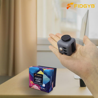 Cube Fidget Stress Relief Toy for Adults & Kids, Smooth, Quiet Sensory Toy for Anxiety, Focus & ADHD Idea[Black_Green]