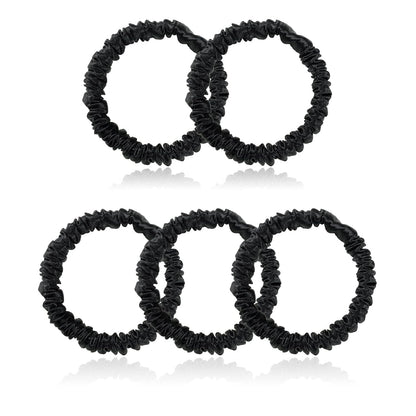 Silk Scrunchies for Hair 100% Mulberry Silk Hair Ties 3 Pack(Black, Navy Blue, Emerald)