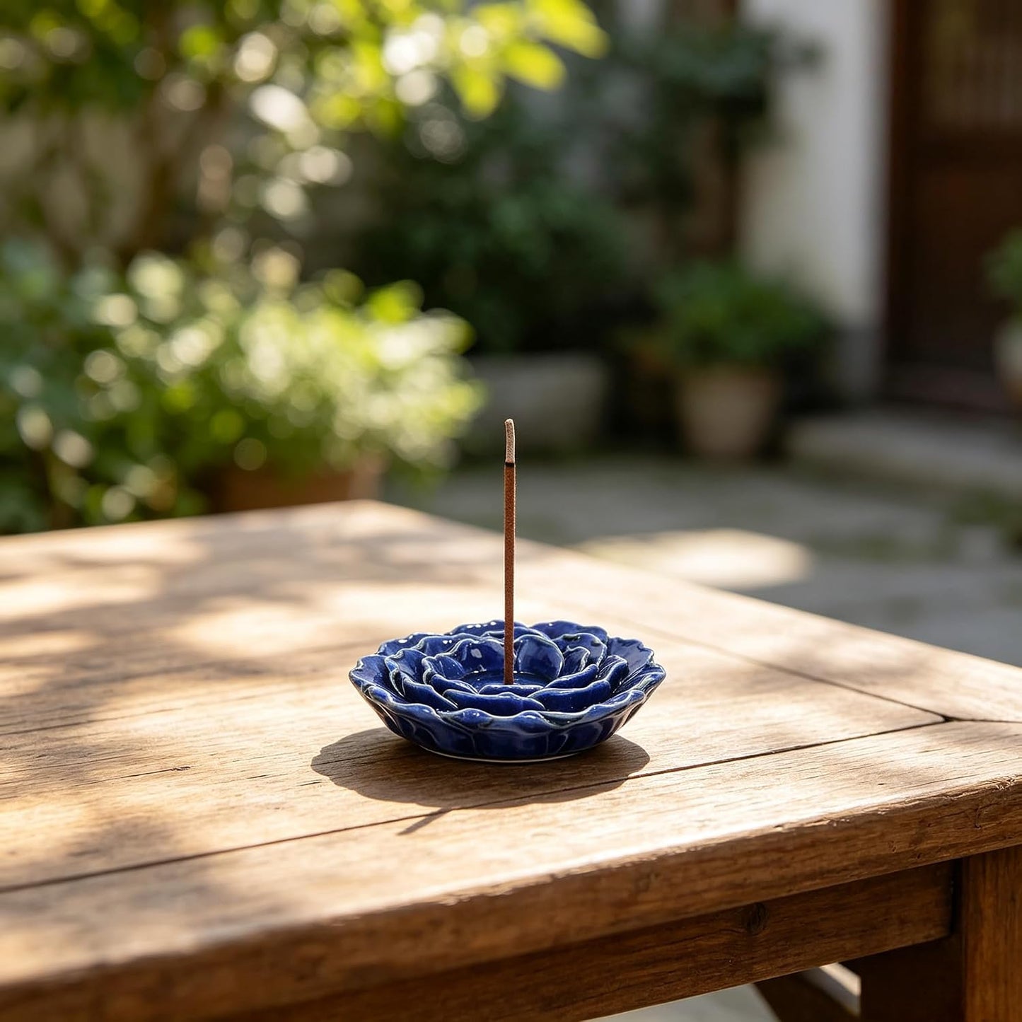 Hosley Tibetan Style Aluminum Incense Burner & Candle Holder - Aged Silver Finish, 4.5" Diameter Incense Stick Holder for Aromatherapy, Meditation & Home Decor