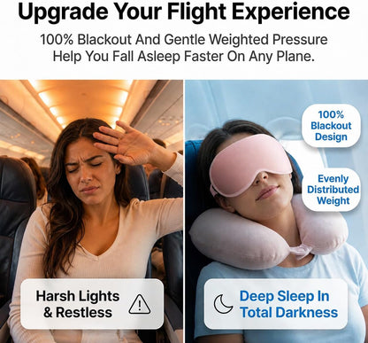 Weighted Eye Masks for Sleep: 3D Contoured Blackout Sleep Mask with Zero Eye Pressure, Eyelash Friendly Eye Mask for Women, Essentials for Airplane Travel, Night Shift Nurse, Office & Naps, Pink