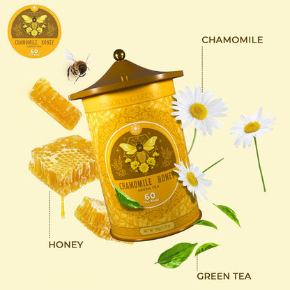 Life Plus Style Gourmet Pagoda Garden Chamomile Lavender Herbal Tea Caffeine Free Hot or Iced Floral Blend Natural Delicious Sleep Tea 60 Tea Bags