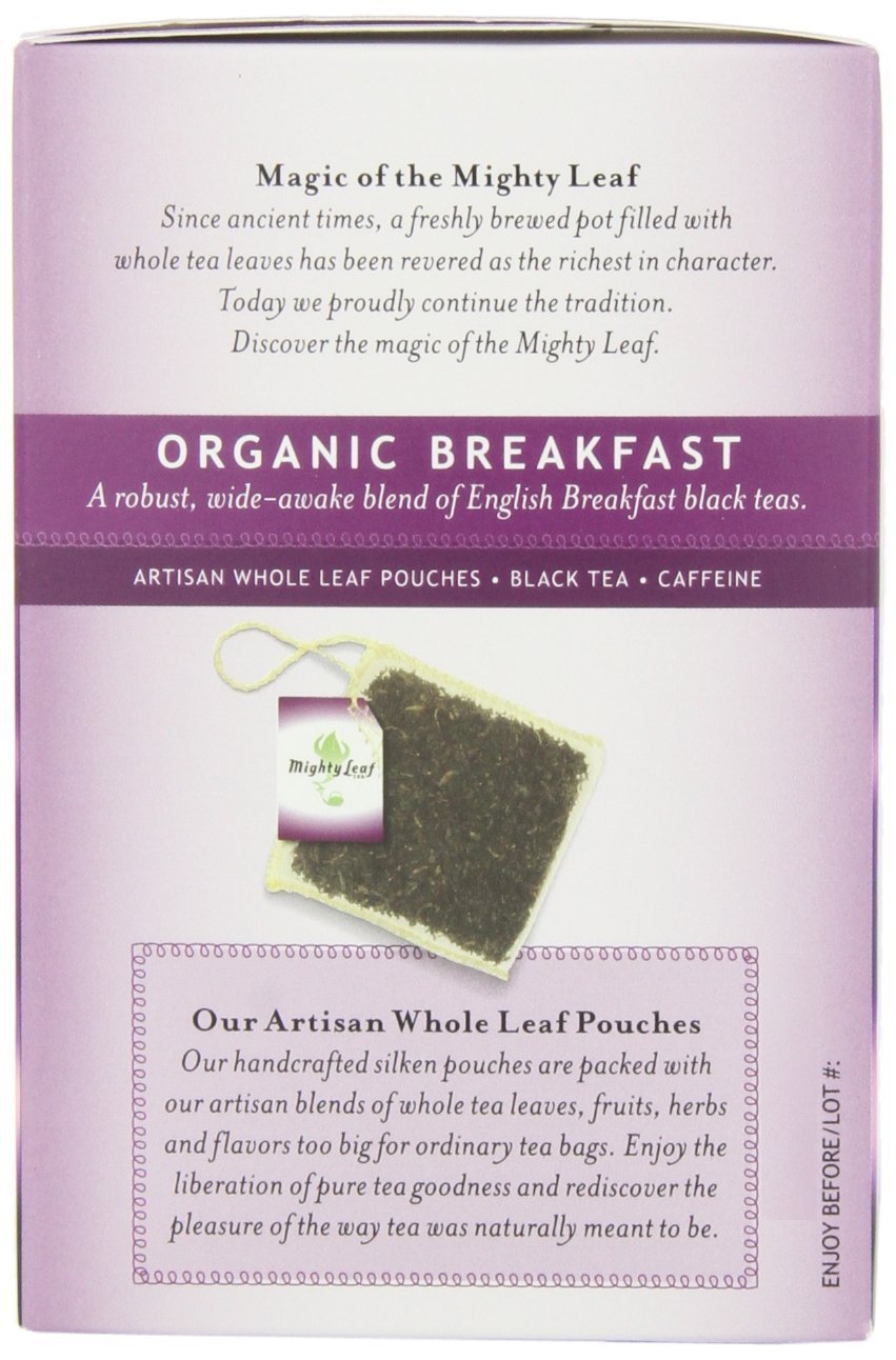 Mighty Leaf Breakfast Black Tea - Premium Caffeinated Black Tea 45 Pouches