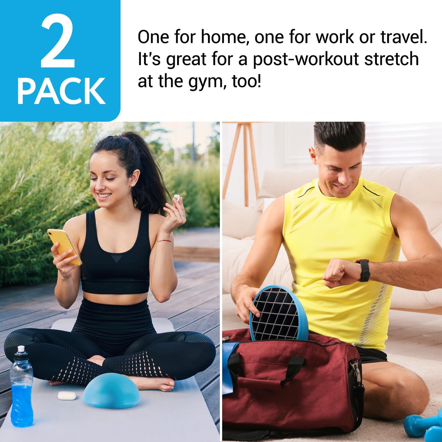 IMPRESA Upper Back Stretcher - Pack of 2, One Size Spinal Decompression & Posture Correction - Thoracic Spine Stretch & Flexibility - Pain Relief & Upper Back Pain Stretches