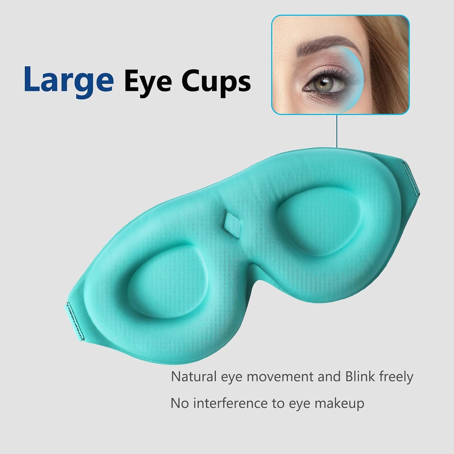 ALASKA BEAR Sleep Mask for Side Sleepers Patented Design, Cup-Shaped and Extra-Soft, 100 Blackout Eye Mask Shades Cover for Men and Women Home or Travel, Machine Washable, Black