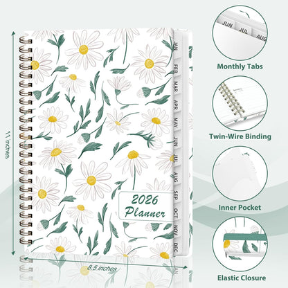 Planner 2026-2027, Weekly and Monthly Calendar Planner, JUL 2026 - JUN 2027 | Academic Year, Daily Agenda Book, A5(6.3'' x 8.5''), Sprial Bound, Inner Pocket, Office School Use