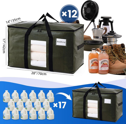 TAILI Blue Extra Large Moving Bags,Storage Bags with Visible Window