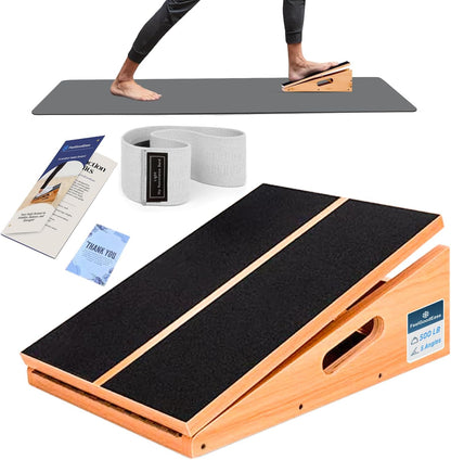 Wooden Slant Board for Calf Stretching with 5 Adjustable Angles, 500 lbs Capacity – Stable Non-Slip Calf Stretcher Incline Board – Calf Stretch Board for Mobility, Knee Pain Relief, Squats & Poster