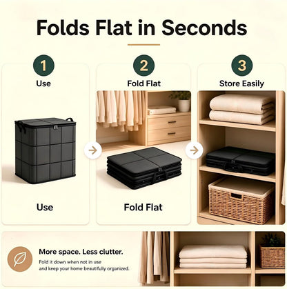 XXL Foldable Storage Bags with Reinforced Handles, 180L Large Capacity, 2 Pack, Fabric Moving Bags for Bedding, Sweaters, Closet Organizer