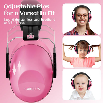 Floriogra 2 Pack Noise Canceling Headphones for Kids, Kids Ear Protection Earmuffs for Autism, Toddler, Children, Noise Cancelling Sound Proof Earmuffs/Headphones for Concerts, Air Shows, Fireworks