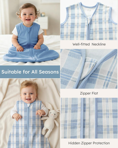 Yoofoss Baby Sleep Sack Baby Wearable Blanket 100% Cotton 2-Way Zipper Toddler Sleeping Sack