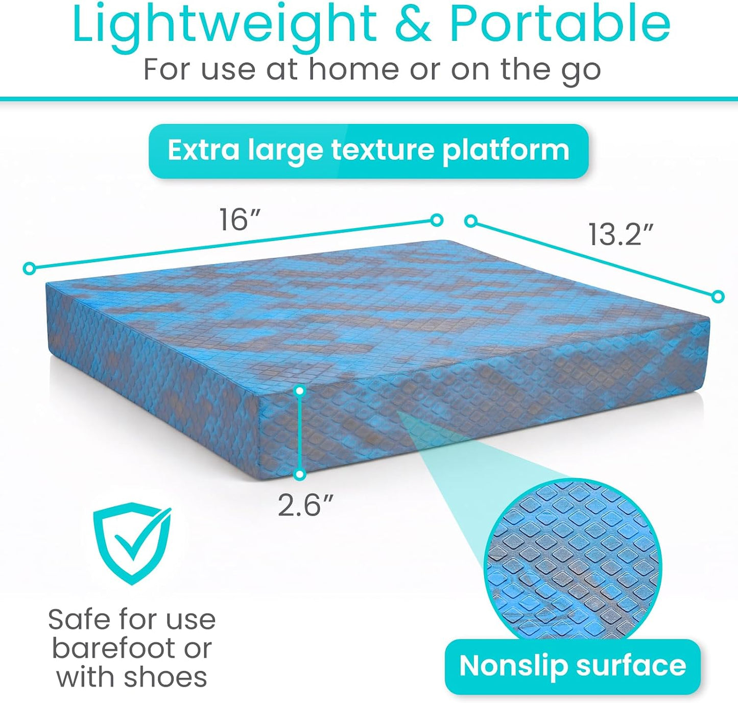Vive Balance Pad - Foam Large Yoga Mat Trainer for Physical Therapy, Stability Workout, Knee and Ankle Exercise, Strength Training, Rehab - Chair Cushion for Adults, Kids, and Travel