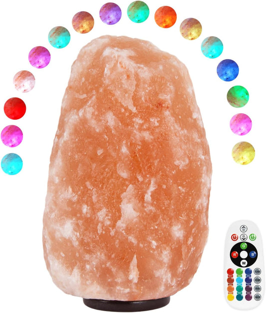 pursalt Himalayan Salt Lamp with Remote 9-11 Inches (11-15 Lbs), 16 Colors
