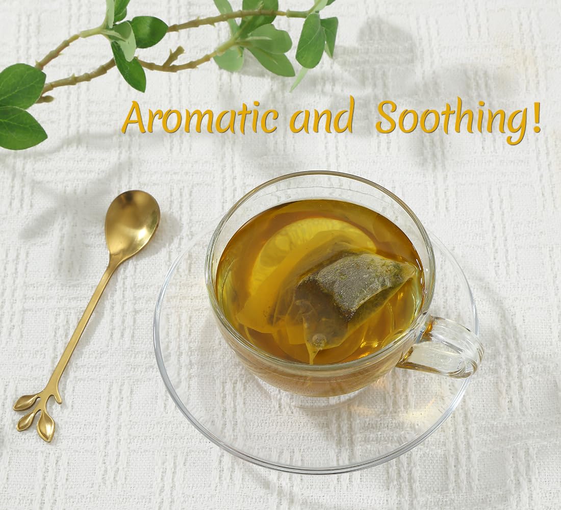 Premium Lemon Balm Leaf Tea, 50 Bags. Made with 100% Natural Lemon Balm Leaves, No Additive & Caffeine Free, Promotes Relaxation & Support Digestion.