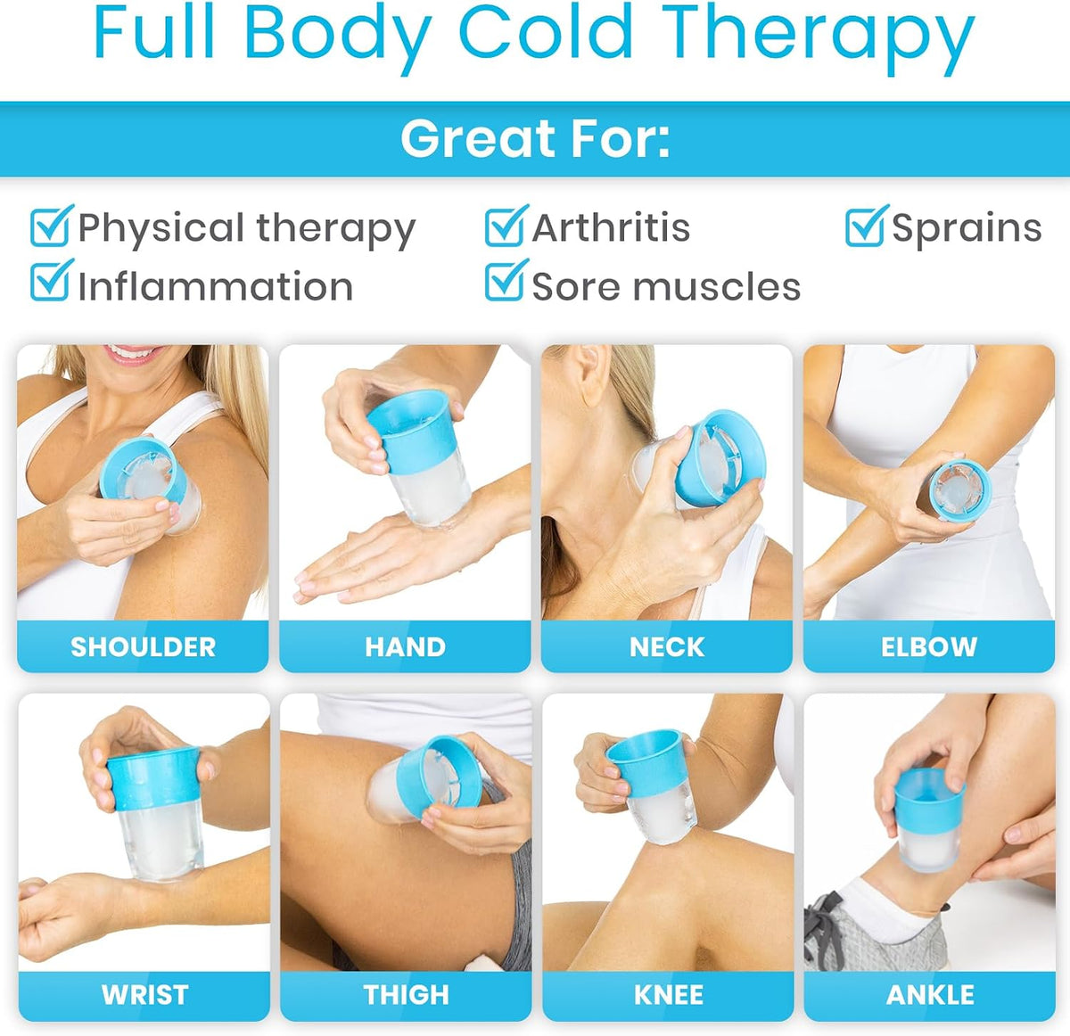 Arctic Flex Ice Roller for Face, Eyes & Neck (2 Pack) - Facial Ice Cube