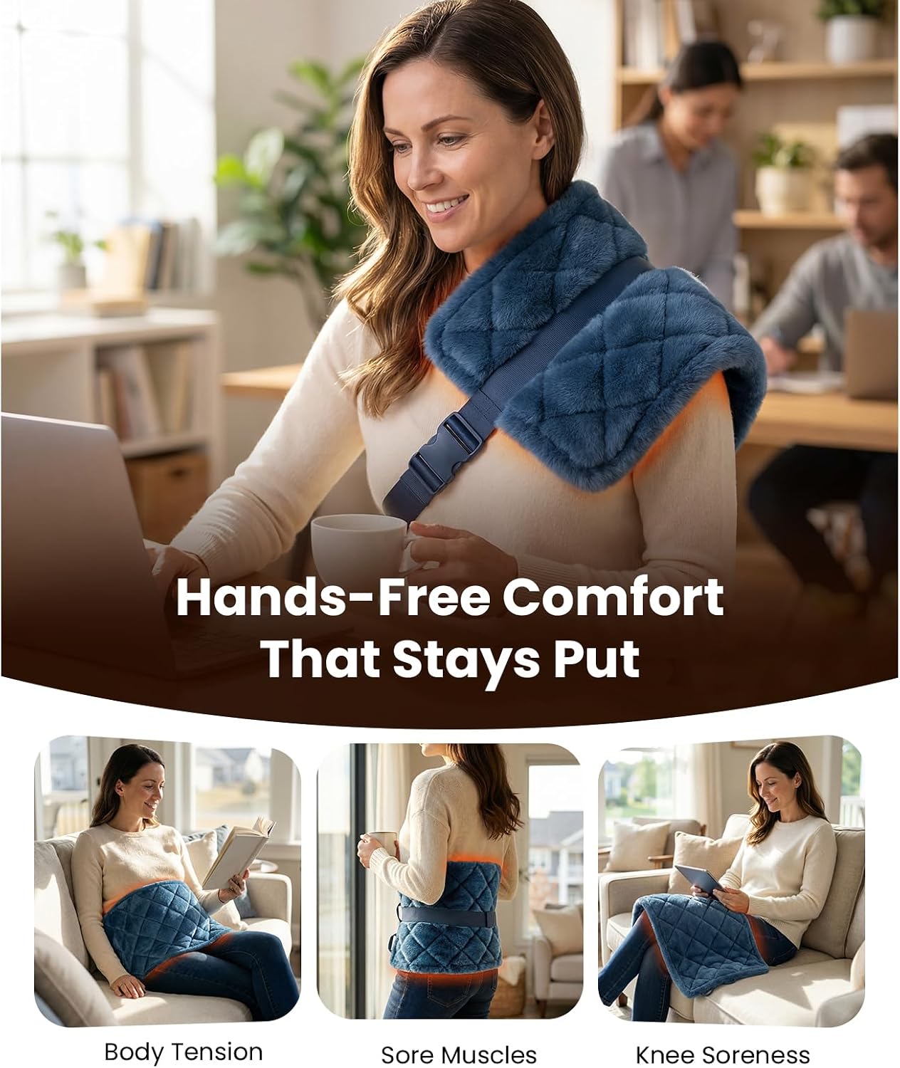 BOB AND BRAD TheraHeat Far Infrared Weighted Heating Pad for Back, Shoulder