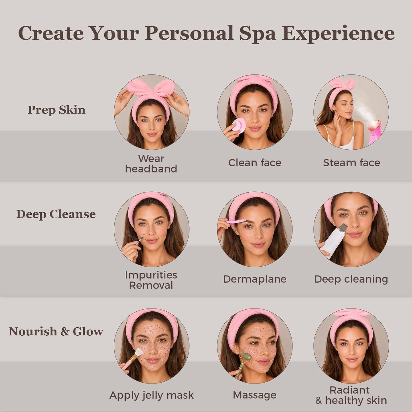 Colorfarm Facial Steamer Spa Kit with 17 Skin Care Tools for Home Spa
