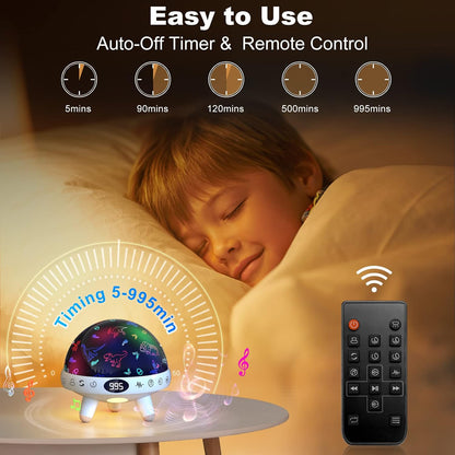 YACHANCE Kids Sound Machine with Night Light Projector,29 Soothing Sounds Baby Night Light Star Projector for Kids Room,White Noise Machine for Baby Sleeping Soother,Nursery Lamp,Bedroom Decor