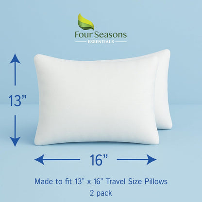 Four Seasons Essentials Standard Pillow Protectors (Set of 2) – Zippered Waterproof Pillow Covers Hypoallergenic Dust Proof Pillowcase Encasement Cover