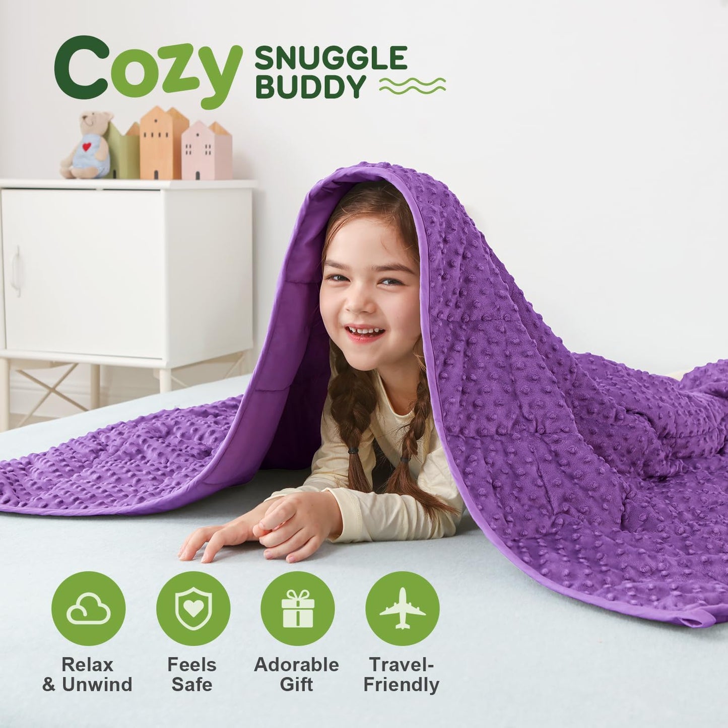 Sivio Weighted Lap Blanket, Weighted Blankets,Soft and Cozy Cooling Heavy Blanket, Calm and Nap, School and Home,2lbs 20 x 30inches, Grey