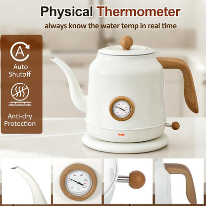 Gooseneck Kettle，0.8L Temperature Control Electric Tea Kettle
