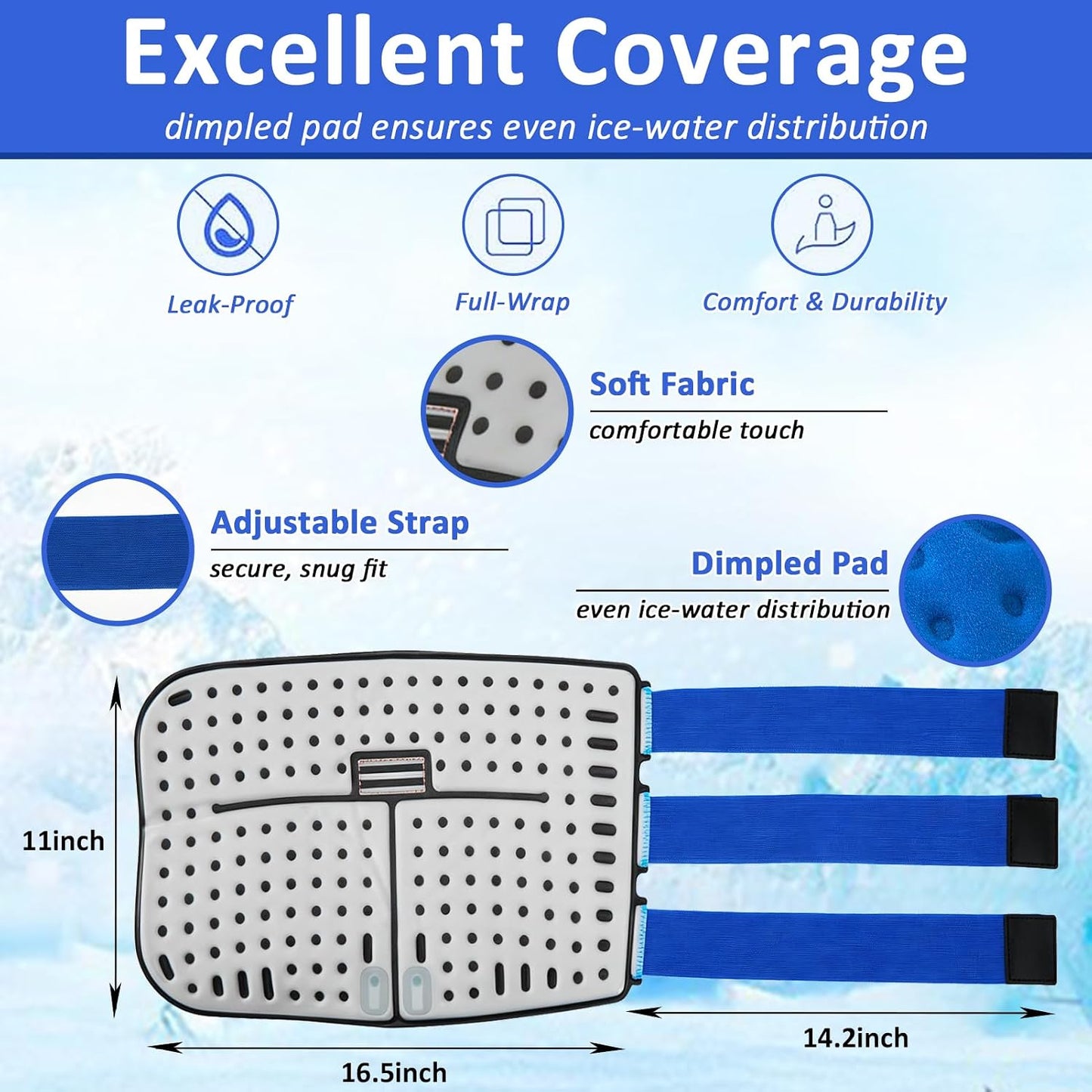 Cold Therapy Machine for Foot Ankle Surgery, Ice Therapy Machine with Pressure Regulator, Timer & Temperature Display, Cryotherapy Unit with Foot Ankle Ice Pack Wrap for Post-Surgery Recovery