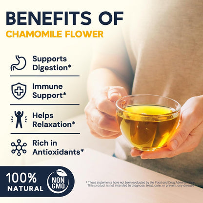Chamomile Tea Bags, Chamomile Flower Herbal Tea, 50 Teabags